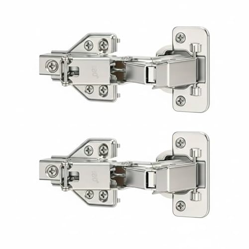 Gugxiom 180 Degree Soft Close Cabinet Hinges, Kitchen Full Overlay Cabinet Hinges for Lazy Susan Corner, Frameless Cabinet Doors, Folding Doors (2)