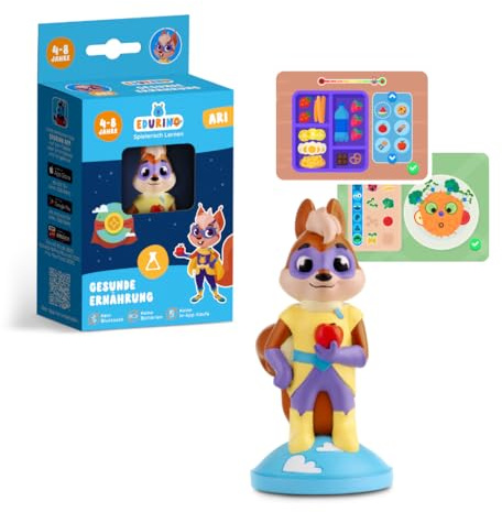 Edurino Figur Ari – Lernspiel App für Kinder ab 5 J. – Gesund Essen Lernen | Spielerisch Digital Lernen, Gesunde Ernährung & Lebensmittel Anbauen, 5-8 Jahre, Inkl. App, Pädagogisch, Sicher & Werbefrei