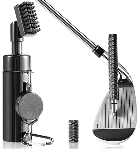 Golfschläger Reiniger Set, Hochwertige Golf Bürste mit Rillenschärfer, Reinigungsbürste für Golfschläger, Golf Geschenke Geburtstagsgeschenk für Männer Papa