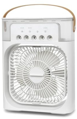 Condizionatore d’aria portatile Fan, 4 in 1 Mini ventilatore di raffreddamento personale con spray di nebbia d’acqua, 3 velocità di evaporazione dell’aria Raffreddatore d’acqua Spray nebbia
