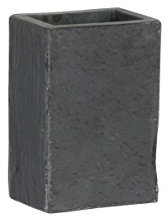 axentia Zahnputzbecher-Zahnbürstenhalter aus Schiefer-Becher für Zahnbürsten in Anthrazit-Badzubehör-Zahnbecher für Bad, Dusche und Gäste-WC, Holz, 7 x 5 x 11 cm