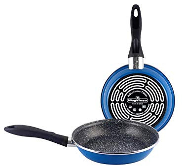 MAGEFESA K2 Juego Sarténes, Antiadherente Multicapa Efecto Piedra, Azul, 20 x 24 cm