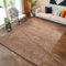 Carpettex Hochflor Teppich Wohnzimmer 200x300 (200x290 cm) Mokka - Flauschiger Teppich Extra Weich und Pflegeleicht - Shaggy Teppich Modern Einfarbig Design - für Schlafzimmer, Esszimmer und Küche