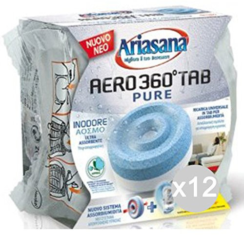 Set 12 ARIASANA Ricarica Aero 360 Inodore Pastiglia Deumidificatore Ambiente