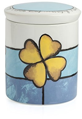 Egan Barattolo Collezione Pane Amore e Fantasia. Oggetto Realizzato in Porcellana di Colore Celeste e Bianco. Dimensione: 10,7 cm. La referenza è PAF02T/C