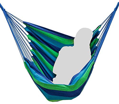 AMANKA Sitz-Hängematte 110x145cm Hängesessel bis 150kg Reise Hängestuhl Garten Hängeschaukel Outdoor Hängesitz Gestreift