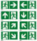 Fluchtweg-Rettungsweg-Schilder-30 x 15 cm-Schild-Kunststoff- im dunkeln nachleuchtend-Warnschild-Hinweisschild-Türschild (Nr. 2536-297 x 148 mm)