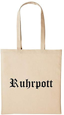 Huuraa Baumwollbeutel Ruhrpott Geschenk Einkaufstasche Natural 10 Liter Baumwolle Ruhrpott Accessoire