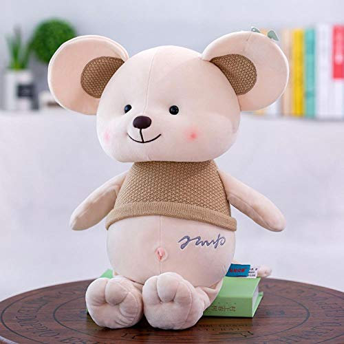 WGOO Pillow Kuschelkissen Plüsch Tier Deko Dekokissen Plüschtier,Niedliches Mausplüschtier,Kindergeburtstagsgeschenk,Grau,60Cm