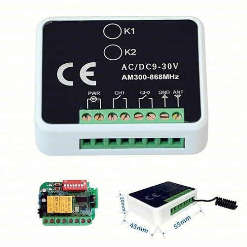 RICEVITORE RADIO RICEVENTE 2 CH TELECOMANDI COMPATIBILE CON NICE SOMMER