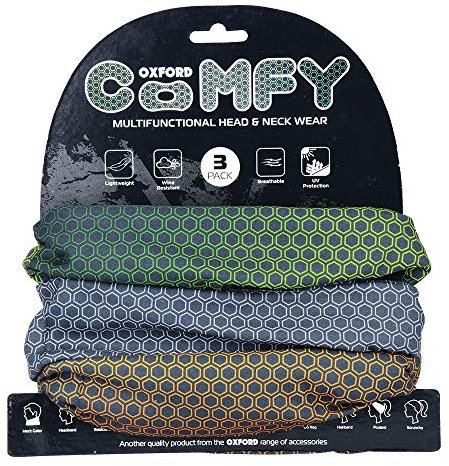 OXFORD Comfy Head Helmet Scarf Neck Warmer. Nacreous. 3-Pack. Head and Neck Wear Bike Scarf Base Layer. NW145
