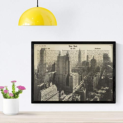 Nacnic Poster New York 5. Abbildungen von Städten in der Welt und berühmte Sehenswürdigkeiten. A4-Format