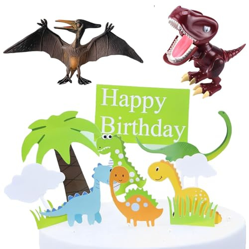 Eterspr 13 Stück Dinosaurier Geburtstag Kuchen Topper, Geburtstag Party Kuchen Dekoration Supplies, für Kindergeburtstagstorte Dekoration, Dinosaurier Thema Party Dekoration
