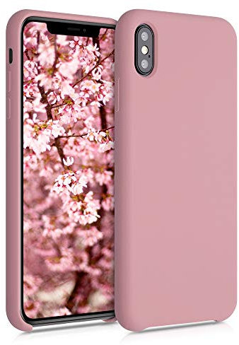 kwmobile Hülle kompatibel mit Apple iPhone XS Max Hülle - Silikon Handy Case - Handyhülle weiche Oberfläche - kabelloses Laden - Winter Rose