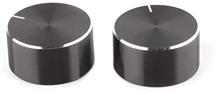 cdhgsh 2Stücke 25x13mm D-Achsen-Potentiometer-Drehknopf Encoder Lautstärkeregler für Lautsprecherverstärker Audio HiFi-Potentiometerknopf Schwarz
