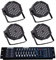 Kit 4 fari strobo rgb 36 led effetto disco piu centralina controller dmx 512