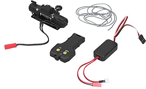 Dilwe RC Seilwinde Set, 76x26mm Metall Motorwinde mit Controller Nylonseil für 1/10 RC Car Truck Ersatzteil