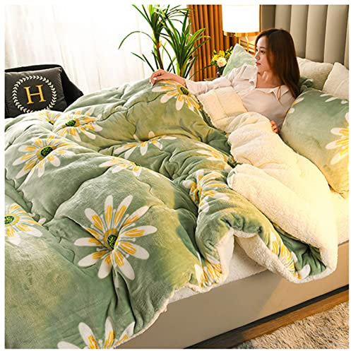 BDMFJY Steppdecke - Dicke Und Warme Bettdecke Im Winter -Mikrofasergefülltes, Doppelseitiges Design, Flauschig Weiches Hygroskopisch Atmungsaktiv Kaschmir Quilt,A,150x200cm（1.75kg）