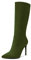 Aachcol Donna Metà polpaccio Stivali Spillo Alto High Tacco Heel Chiusa a Punta Cerniera Classico 10 CM Verde Scuro Scamosciato 38 EU
