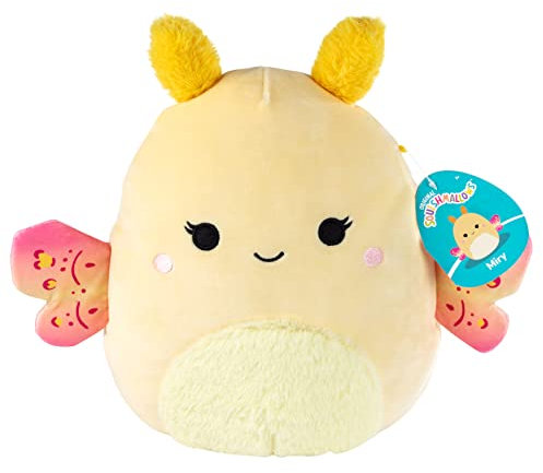 Squishmallow 25,4 cm Miry The Yellow Moth Plüschtier – offizielles Kellytoy New 2023 – niedliches und weiches Schmetterling-Stofftier – tolles Geschenk für Kinder