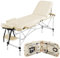 Yaheetech Foldable Massage Bed Portable Lash Table Beauty Bed Professional Salon Spa Table Aluminum 60 cm Width 3 Section Cream