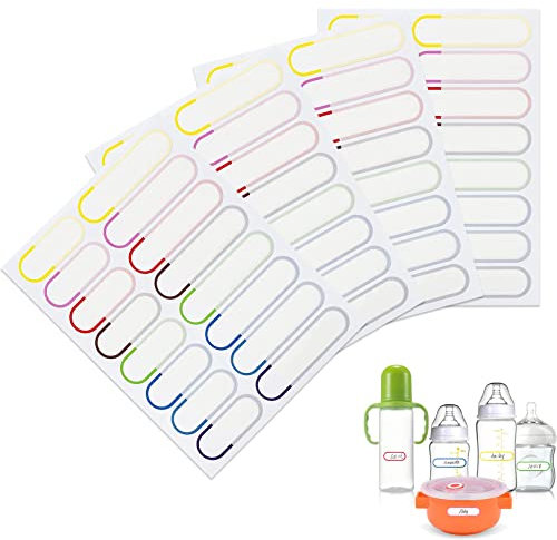 64 PCS Waterproof Name Labels for Kids, Baby Bottle Labels for Daycare,Safe Self-Adhesive Label Stickers,Waterproof Pantry Labels for Jars Food Containers,Kids Name School,Home,Office Supplies