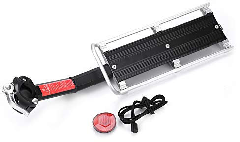 Wakects Support de Tige de Selle Arrière de Vélo de Vélo de Bâti de Vélo D'alliage D'aluminium Rétractable, Porte-Bagages de Vélo Arrière, Porte-vélos