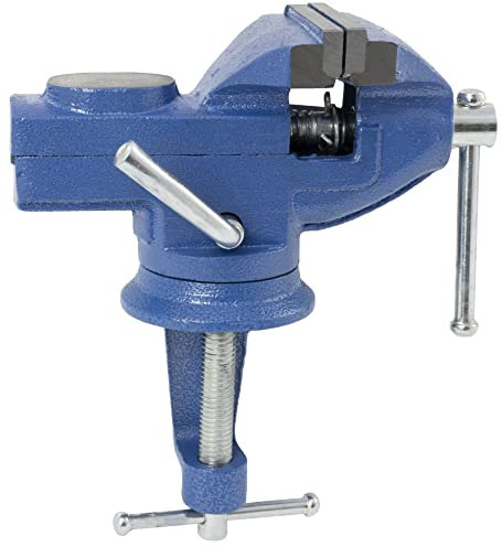 AERZETIX - C59842 - Étau agrafe de table en fonte - ouverture de mâchoire 65 mm - étau d'établi enclume plateau - base rotative tournante pivotante 360° - pour soudage fraisage meulage