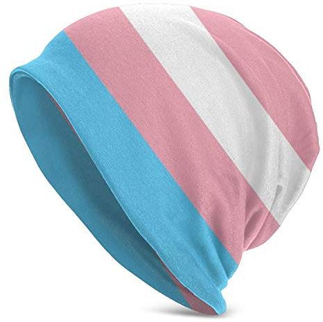 AOOEDM Transgender Pride Flag Slouchy Beanie Mütze Strickmütze für Männer Frauen Fisherman Beanie Mütze Skull Cap Hut Unisex Geschenk