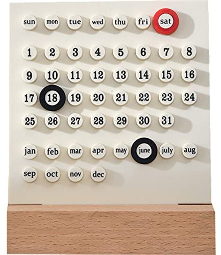 Wudaizhi Zeit Perpetual Table Calendar Manual Acrylkalender Kalender Home Dekoration 3 Ringdatum Rekordgeschenkset