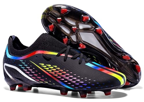 Scarpe da Calcio da Uomo e Bambino Scarpa Cinque Persone Outdoor Indoor Chiodate Scarpe da Atletica Nero 39 EU