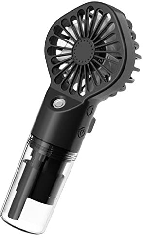 Ventilateur de Brumisation Portable, Mini Transparent Ventilateur de Brouillard Pulvérisation, Brumisateur Rechargeable Par USB avec 4 Vitesses Pour La Maison, Le Bureau, L'extérieur, Voyages , noir