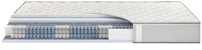 Schwarzwaldmarie Anna – 7-Zonen-Taschenfederkern Matratze mit 1000 Federn, Wendefunktion und sanfter Viscoauflage (Größe: 90 x 190 cm; Härtegrad: Mittelfest/Fest (H3/H4))
