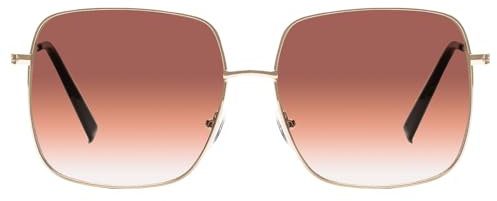 KAEOISFU Übergroße Quadratische Lesesonnenbrille aus Metall für Damen, Große UV400 Getönte Sonnen-Leser, Modische Anti-UV-Sonnenbrille mit Gross Rahmen
