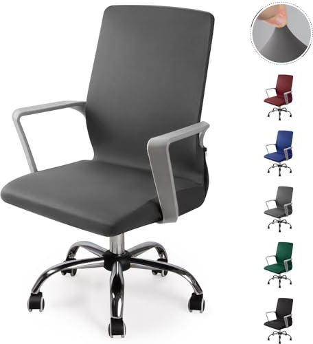 Eozakavod Funda de Silla de Oficina Modernas Estilo Simplista Cubiertas de la Silla de la computadora de Oficina Cubierta de la Silla Oficina removible (no Incluye Sillas)(Gris,S)-N