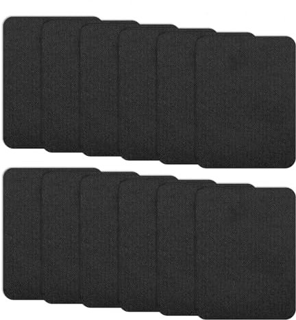 Lote de 12 parches termoadhesivos para ropa de mezclilla negra para chaquetas