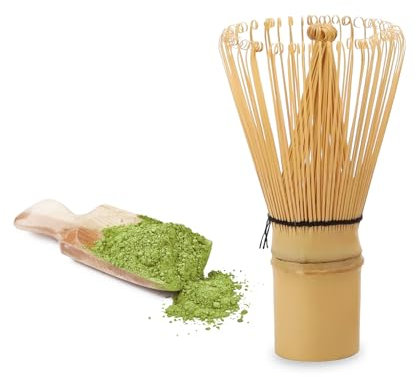 Thapncow Fouet bambou traditionnel| Fouet à Matcha En Bambou|Outil DeSupérieure En Bambou Naturel|Préparation De Poudre De Matcha| Pour Fabrication De Thé Outils Cuisine Et Gadgets (100 Dents)