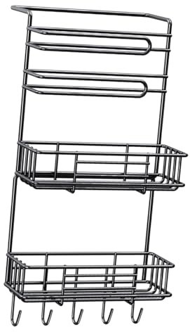 Fenteer Estantería Lateral para Nevera, Organizador de Cocina con Ganchos, 3 Capas, Individual