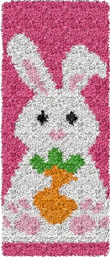 YP Latch Hook Kits for Kids Adults DIY Rug Tapestry Kits with Printed Canvas Embroidery Kits Festival Gifts Home Decoration (Rabbit, 17.3inch X 7.5inch)