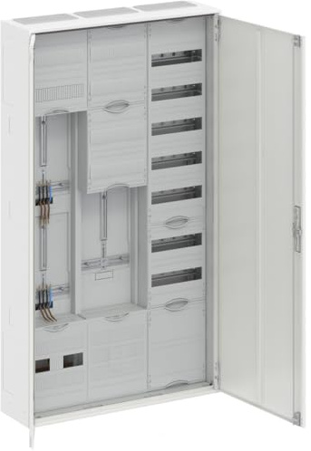 WITTKOWARE Zählerschrank doppelstöckig für Zweifamilienhaus | 2x 3-Punkt Zählerplatz vorverdrahtet & TSG-Feld | Verteilerfeld 7-reihig 84 TE mit APZ-Raum 400V 63A IP31 RAL 9016