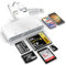 5-in-3 Memory Card Reader, Lightnin-Type C-USB A Three Connector to SD/TF/CF/Micro SD/XD/MS USB OTG Adapter, Multi Memory Card Reader for iPad/iPhone/Android/MacBook/PC with Mac/Windows/Linux/Android