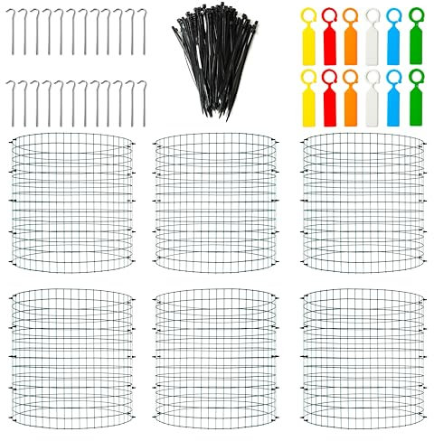KROYBE Plant Protectors from Animals - 6 Pack of Wire Metal Plant Cages - Garden Protection for Trees, Flowers, and Vegetables from Chickens and Other Animals.