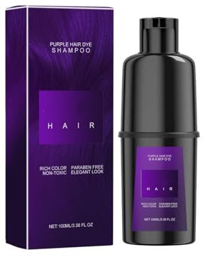 Hair Dye Shampoo,Hair Shampoo Haarfärbemittel Black Hair Dye, Hair Instant Dye Shampoo Farbshampoo Schnell, Einfach Und Sicher,für Frauen und Männer (Lila)
