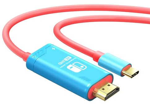 JEMDO Cable USB C a HDMI de 3 m compatible con Nintendo Switch NS/OLED/Steam Deck/ROG Ally only, conector de TV portátil para duplicación de pantalla, 4K a 30Hz, azul