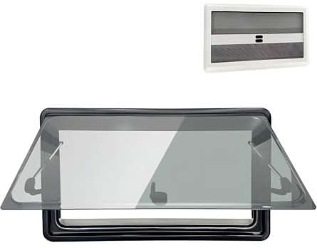 Ventana camper de RV Lateral para Caravana y Autocaravana - Ventana Abatible Ventana Externa de Empuje con Persiana Integrada y Mosquitera para Autocaravanas, Furgonetas (700x400mm)