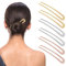 Lusofie 6Pcs French Hair Pins Metal Large French Hair Pin 2 Prong Updo French Twist Hair Pin for Women Girls Hairstyle Accessories(Gold, Silver, Rose Gold)