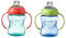 Nuby Grip N Sip – Tasse d’apprentissage avec poignée | Bec souple antifuites | 240ml | Bleu et Vert | + 4 mois | 2 Pack