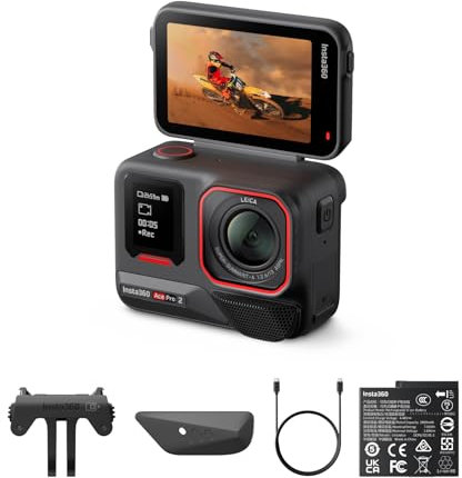 Insta360 Ace Pro 2 Pack Dual Akku – wasserdichte 8K-Action-Kamera mit Leica, 1/1,3 Zoll Sensor, Dual-KI-Chip, niedrige Lichtqualität, fortschrittliches Audio, klappbares Display, KI-Edition IAC3A