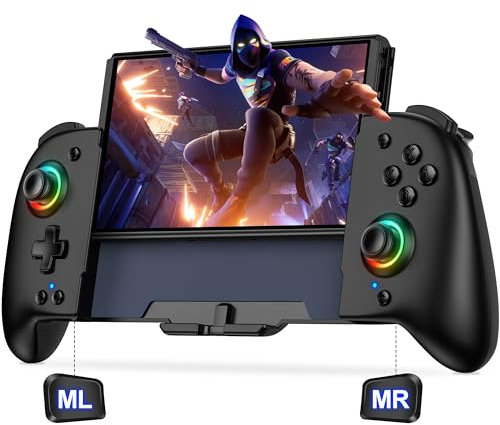 Coogamefly Switch Wireless Controller für Nintendo Switch/OLED, Handheld Switch Grip Controller mit Turbo, programmierbarer und 6-Achsen-Gyro, einteiliger großer Griff Switch Pro Controller