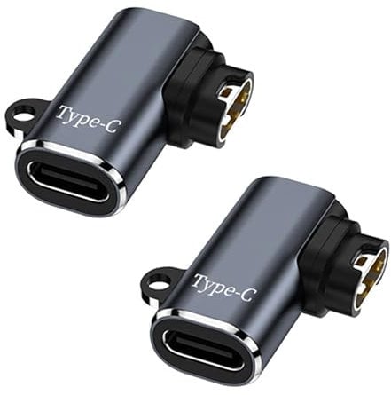 2 PCS USB C to Gar-min Watch Charger Adapter,Charger Charging Cable for Gar-min Fenix 7 7S 7X 6s 6 6X,instinct Tactical,Venu Sq,Forerunner 45 45S 245 55 935,Approach S40,Vivoactive 4 4S 3 3music, Side